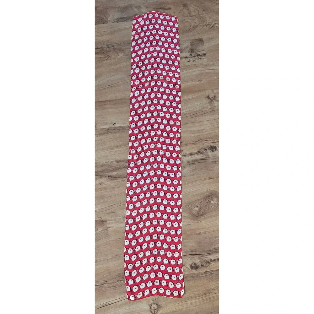 Holiday Santa Claus‎ Face Scarf Red 10x63 Long Christmas Novelty Sheer Polyester